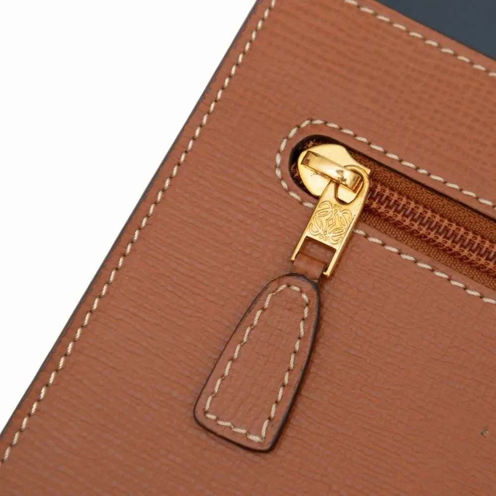 LOEWE Anagram Embossing Leather Clutch Bag Brown 13-15” Laptop Case Sleeve